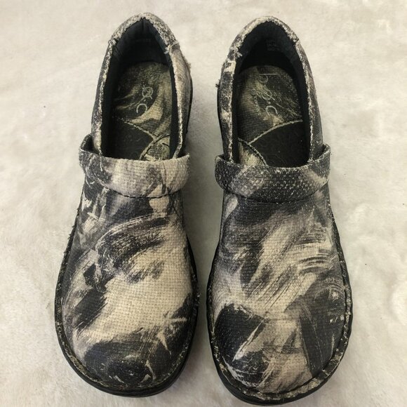 Børn B.O.C. Women's Slip On Comfort Black/Light Grey Fabric Clog Shoes Size 6 - Picture 3 of 14